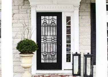 El yapımı dokular için zarif kakma ferforje cam / dekoratif kapı camı